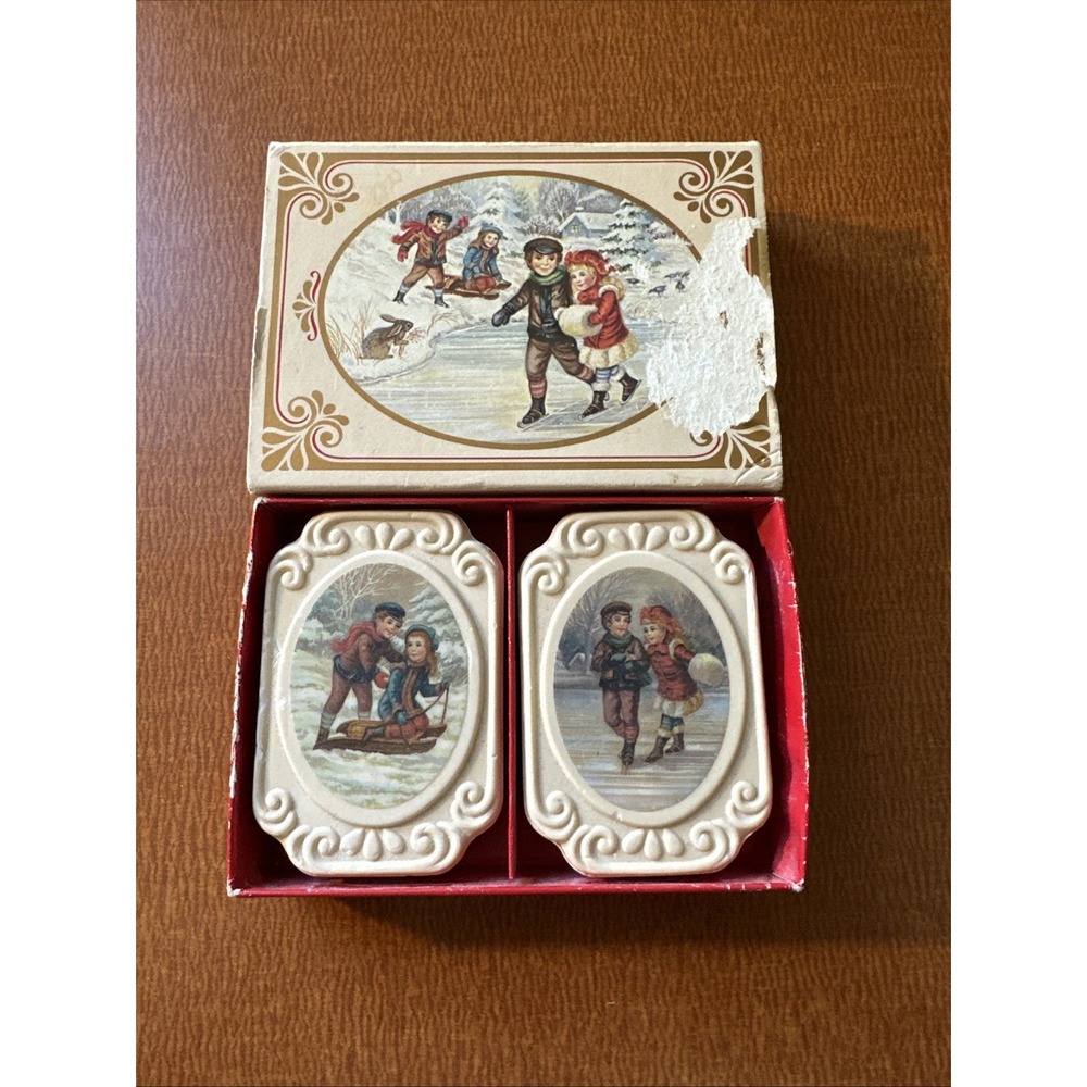 1970s‎ Avon Winter Victorian Frolics vintage set of two soaps with Original Box